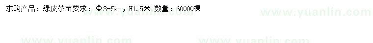 求購3-5公分綠皮茶苗
