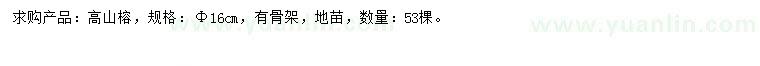 求購16公分高山榕