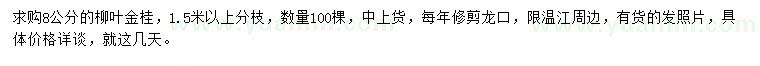 求購8公分柳葉金桂
