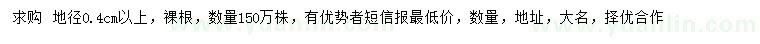 求購地徑0.4公分以上枳殼苗