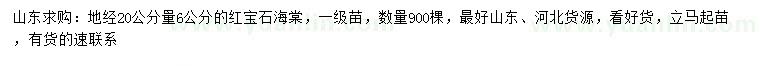 求購地徑20公分量6公分紅寶石海棠