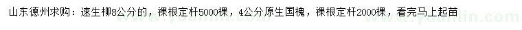 求購(gòu)8公分速生柳、4公分國(guó)槐