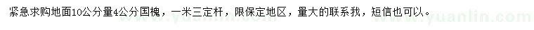 求購地面10公分量4公分國槐