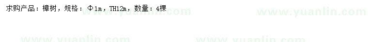 求購(gòu)1米樟樹(shù)