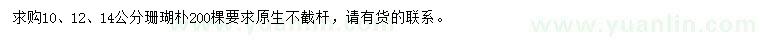 求購10、12、14公分珊瑚樸