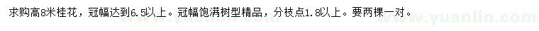 求購(gòu)高8米桂花