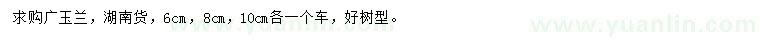 求購(gòu)6、8、10公分廣玉蘭