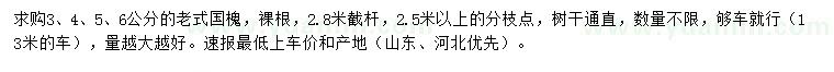 求購(gòu)3、4、5、6公分老式國(guó)槐