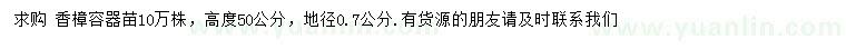 求購高50公分香樟