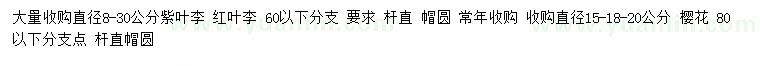 求購8-30公分紫葉李