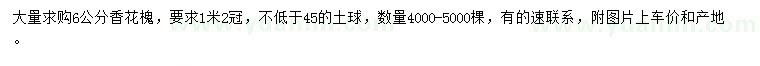 求購6公分香花槐
