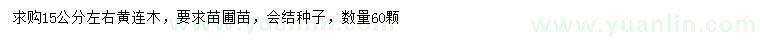 求購(gòu)15公分黃連木