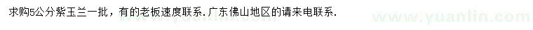 求購5公分紫玉蘭