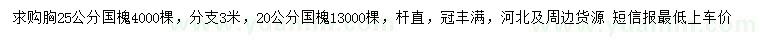 求購胸徑20、25公分國槐