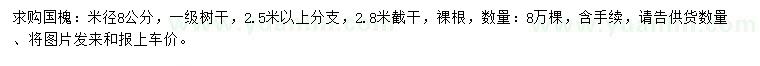 求購(gòu)米徑8公分國(guó)槐