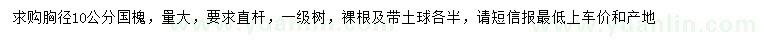 求購胸徑10公分國槐
