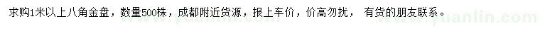 求購1米以上八角金盤
