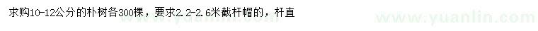 求購10-12公分樸樹