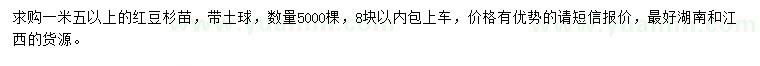 求購1.5米以上紅豆杉