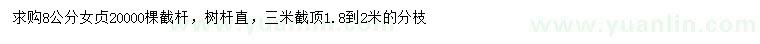 求購8公分女貞