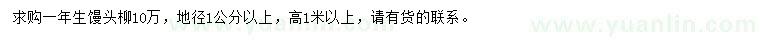 求購地徑1公分以上饅頭柳