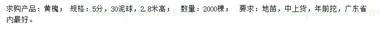 求購5公分黃槐