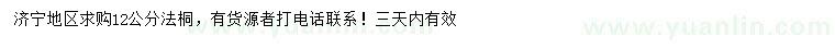 求購12公分法桐