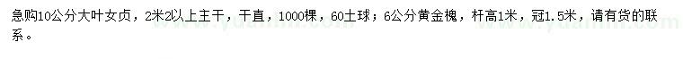 求購(gòu)10公分大葉女貞、6公分黃金槐