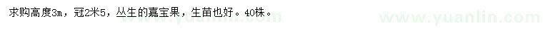 求購高3米嘉寶果
