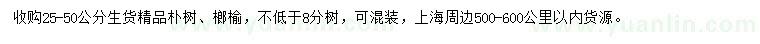 求購25-50公分樸樹、榔榆