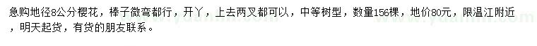 求購地徑8公分櫻花