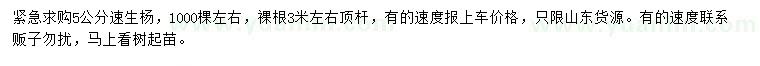 求購(gòu)5公分速生楊