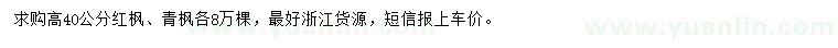 求購高40公分紅楓、青楓