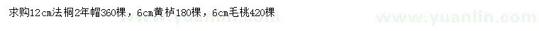 求購法桐、黃櫨、毛桃