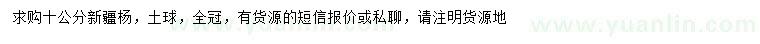 求購10公分新疆楊