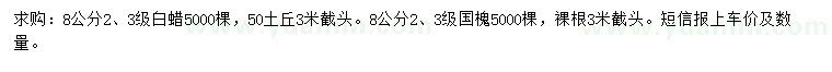 求購8公分白蠟、國槐