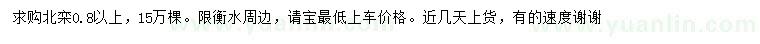求購(gòu)0.8公分以上北欒