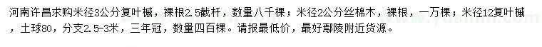 求購米徑3公分復(fù)葉槭