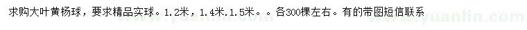 求購(gòu)1.2、1.4、1.5米大葉黃楊球