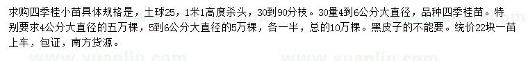 求購30量4-6公分四季桂