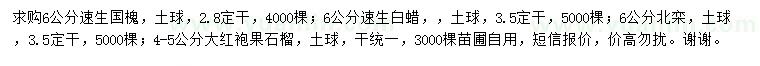 求購速生國槐、速生白蠟、北欒等