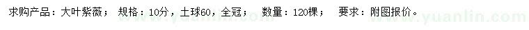 求購(gòu)10公分大葉紫薇