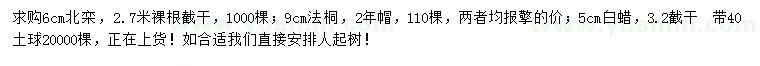 求購北欒、法桐、白蠟
