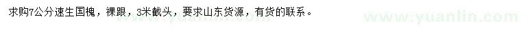 求購7公分速生國槐