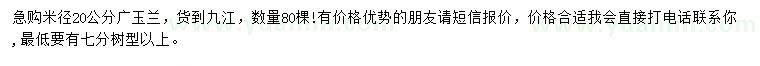 求購米徑20公分廣玉蘭