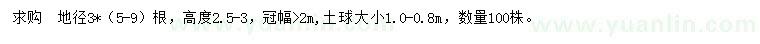 求購(gòu)高2.5-3公分叢生黃櫨