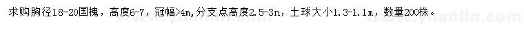 求購(gòu)胸徑18-20公分國(guó)槐