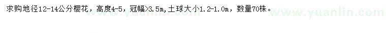 求購地徑12-14公分櫻花