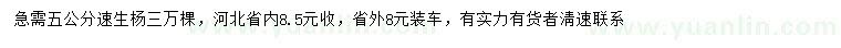 求購5公分速生楊
