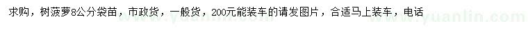 求購8公分樹(shù)菠蘿